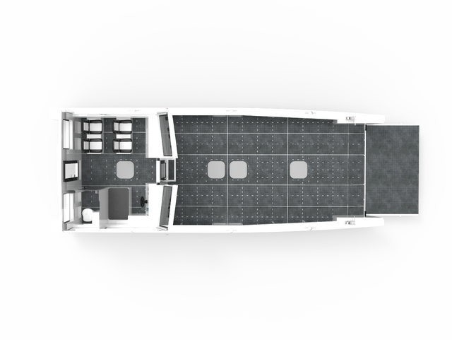 Bateau de travail LCT soudé en aluminium de luxe de personnalisation de haut niveau de 11 m 36 pieds avec certificat CE