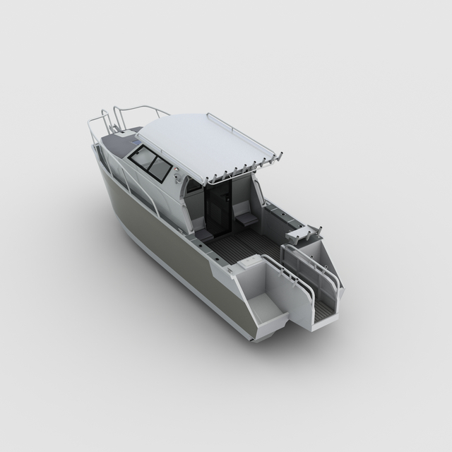 Allsealion – catamaran de pêche sportive en mer de 7.9m, avec cabine fermée, coque en aluminium de 400l, en vente