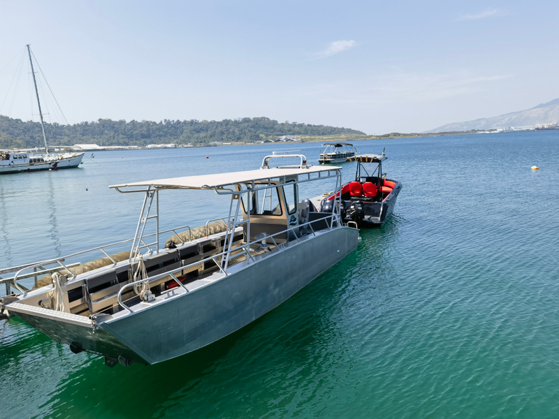 Bateau de cargaison en aluminium de péniche de débarquement de 26 pieds, bateau de débarquement en aluminium Bateaux de cargaison en aluminium de péniche de débarquement de 7,9 m à vendre