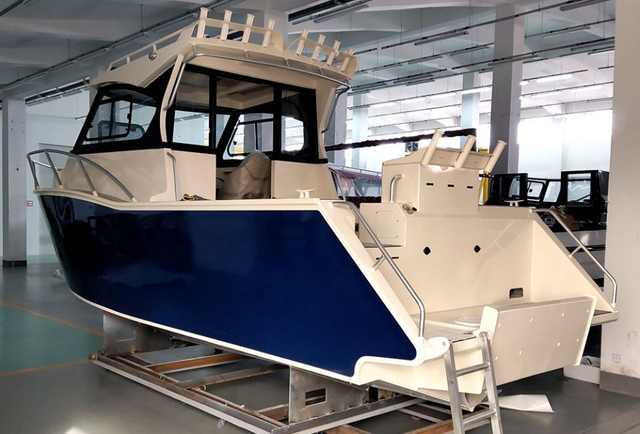 Bateau de pêche à vendre à grande vitesse, coque en V profond, cabine de croisière en aluminium 7.5m 25 pieds, bateau Allsealion 